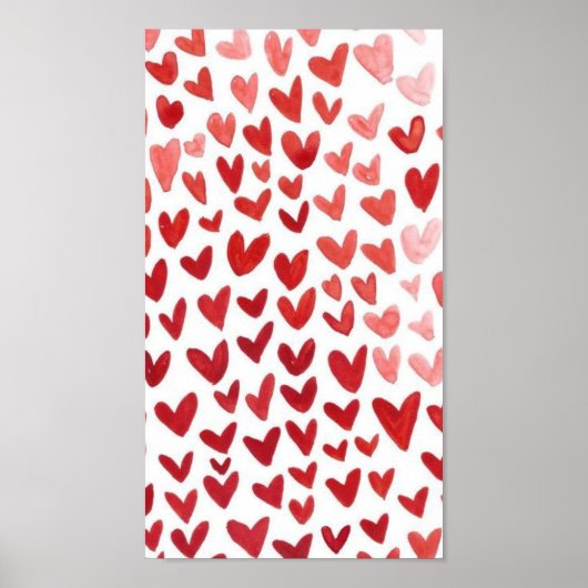 hearts poster red and white  (Voorkant)