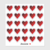 Hearts Red Bourgondië Ombre op maat gesneden vinyl Sticker (Vel)