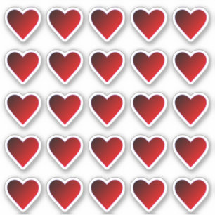 Hearts Red Bourgondië Ombre op maat gesneden vinyl Sticker