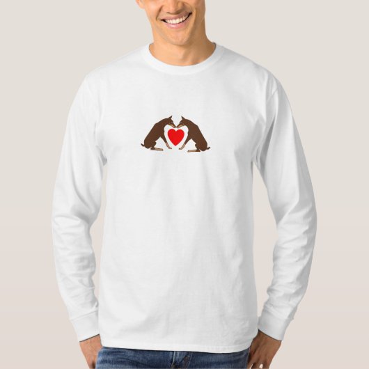 Hearts Red Dobermans T-shirt (Voorkant)
