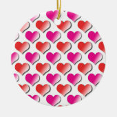 Hearts Red en Pink Polka Dot Pattern Ornament (Voorkant)