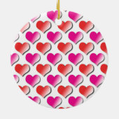 Hearts Red en Pink Polka Dot Pattern Ornament (Achterkant)