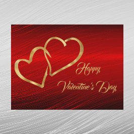 Hearts Red Gold Valentijn Feestdagenkaart