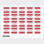 Hearts Red Roze Retouradreslabels Vierkante Sticker (Vel)