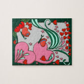 Hearts Retro 60s-ontwerp Legpuzzel (Horizontaal)