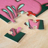 Hearts Retro 60s-ontwerp Legpuzzel (Zijkant)