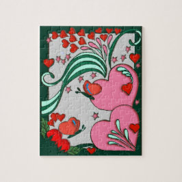 Hearts Retro 60s-ontwerp Legpuzzel