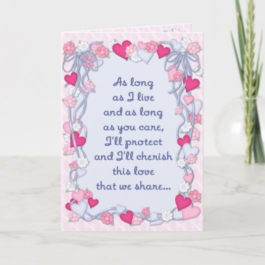 Hearts & Ribbon Romance - Inside Verse Feestdagen Kaart (Voorkant)