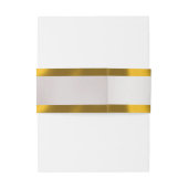 Hearts & Ribbon - White/Gold Uitnodigingen Wikkel (Achterkant Voorbeeld)