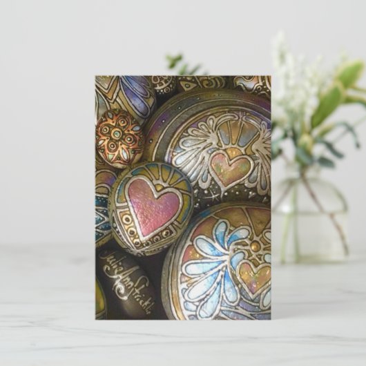 Hearts Rock. Door Julie Ann Stricklin Bedankkaart (Staand voorkant)