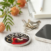 Hearts Roos Gold Metal Sleutelhanger (Zijkant)