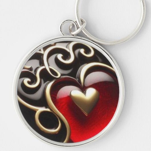 Hearts Roos Gold Metal Sleutelhanger (Voorkant)