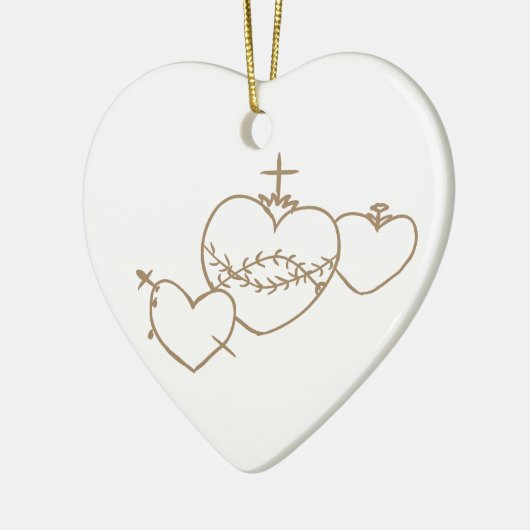 Hearts Rosary Christmas Ornament (Links)