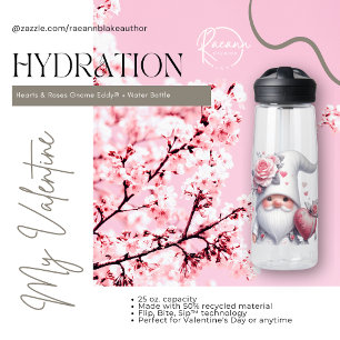 Hearts & Roses Gnome Eddy® + Waterfles