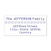 Hearts Row Familienaam en adres Rubber Stamp Zelfinktende Stempel (Design)