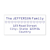 Hearts Row Familienaam en adres Rubber Stamp