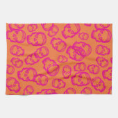 Hearts - Roze en Oranje Theedoek (Horizontaal)