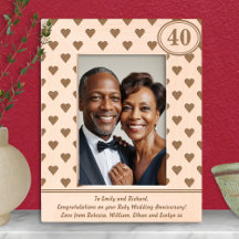 Hearts Ruby Wedding Jubileum 40e aangepaste tekst