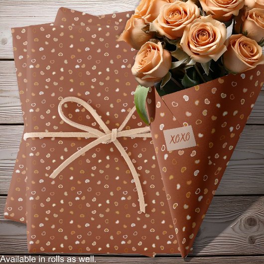 Hearts-Rustic Brown-Valentijns's voor Hem of Bruil Inpakpapier Vel