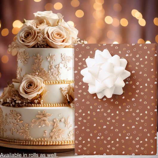 Hearts-Rustic Brown-Valentijns's voor Hem of Bruil Inpakpapier Vel