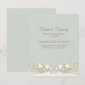  Hearts Sage Green Receptie Kaart (Voorkant / Achterkant)