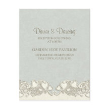  Hearts Sage Green Receptie Kaart