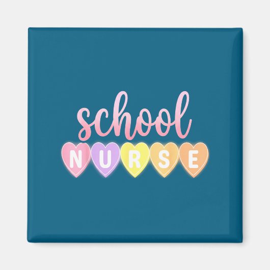 Hearts School Nurse Medical Istant Valentines Day  Magneet (Voorkant)