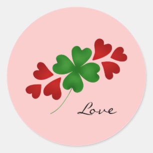 Hearts shamrocks romance ronde sticker