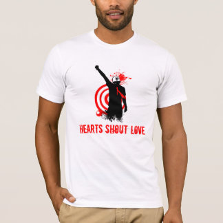 Hearts Shout Love Mannen Shirt Logo