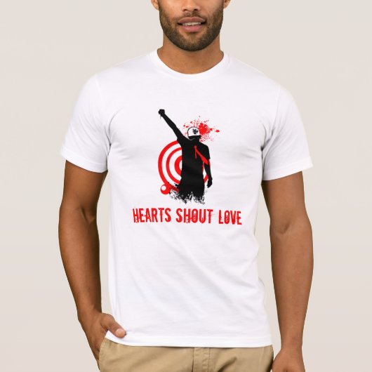 Hearts Shout Love Mannen Shirt Logo (Voorkant)