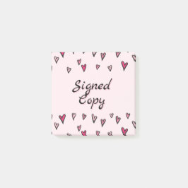 Hearts Signed Copy Post It Notes for Authors