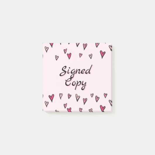Hearts Signed Copy Post It Notes for Authors (Voorkant)