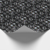 Hearts Silver Crowns Tiaras Black wrap Cadeaupapier (Hoek)