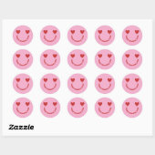 Hearts Smile Happy Valentine's Day Message Ronde Sticker (Vel)