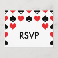 Hearts Spades Casino RSVP Briefkaart