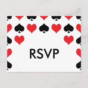 Hearts Spades Casino RSVP Briefkaart