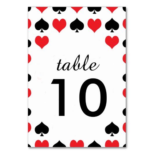 Hearts Spades Casino Tafel Kaart (Voorkant)