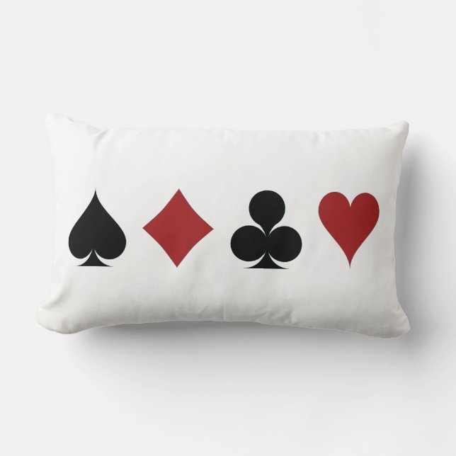 Hearts Spades Diamonds Black and White Colle Kussen (Voorkant)