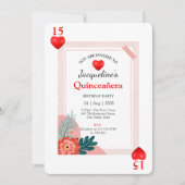 Hearts spelen Kaart 15e verjaardag Quinceañera (Voorkant)