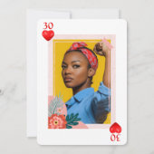 Hearts spelen Kaart 30e verjaardagsfeestje uitnodi (Achterkant)