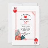 Hearts spelen Kaart 30e verjaardagsfeestje uitnodi (Voorkant)