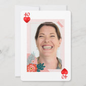 Hearts spelen Kaart 40e verjaardagsfeestje uitnodi (Achterkant)