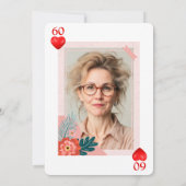 Hearts spelen Kaart 60ste verjaardagsfeest uitnodi (Achterkant)