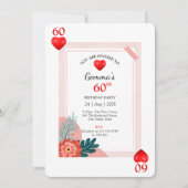 Hearts spelen Kaart 60ste verjaardagsfeest uitnodi (Voorkant)