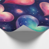 Hearts Stars Valentijn Galaxy Cadeaupapier (Hoek)