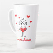 Hearts Stealer Cute Stick Figure Love Design Latte Mok (Linkerhoek)