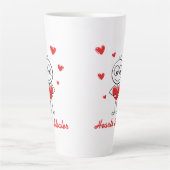 Hearts Stealer Cute Stick Figure Love Design Latte Mok (Voorkant)