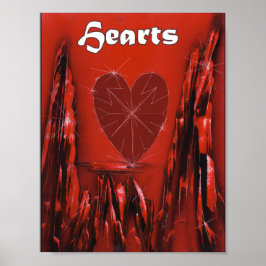 Hearts Suit Poker Play Kaarten Poster