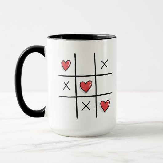 Hearts tic-tac-toe game Valentijnsdag Mok (Links)