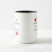 Hearts tic-tac-toe game Valentijnsdag Mok (Midden)